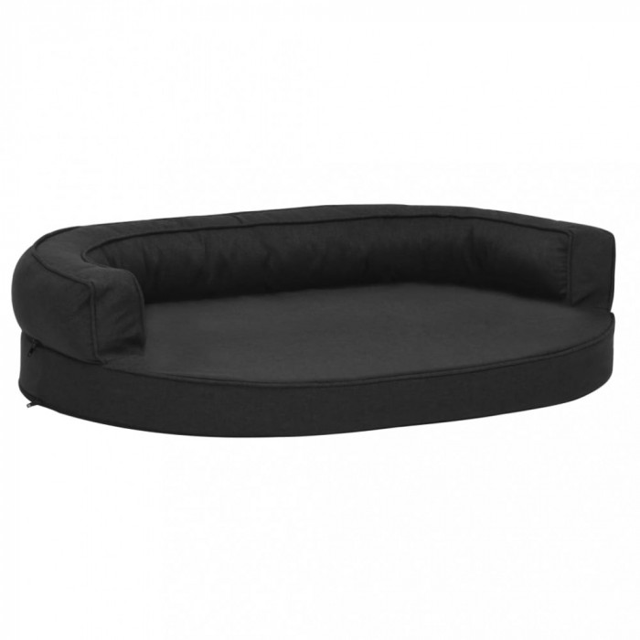 Saltea ergonomică pat de c&acirc;ini, negru, 75x53 cm, aspect de in