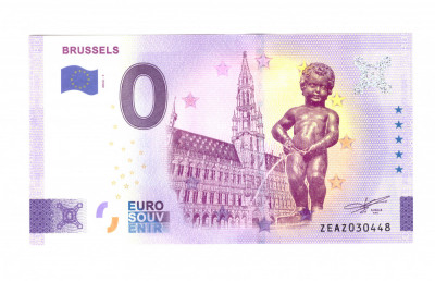 Bancnota souvenir Belgia 0 euro Brussels 2022-1, UNC foto