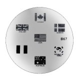 Cumpara ieftin Plăcuţă de ştampilare nail art cu steaguri B67, INGINAILS