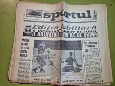 ziarul sportul 9 februarie 1968 - editia jubiliara a jocurilor olimpice de iarna grenoble foto