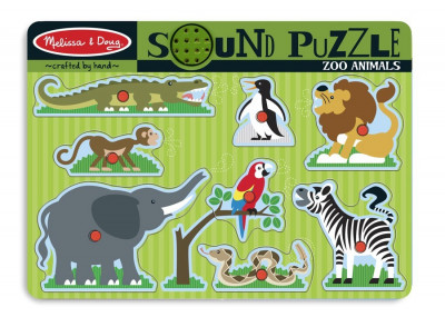 Melissa Doug - Puzzle de lemn cu sunete Animale de la Zoo foto