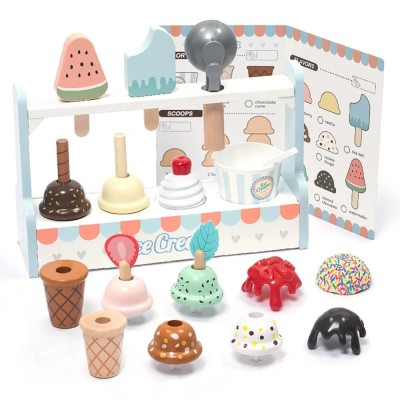 Set de joaca din lemn stand cu inghetata UMU Toys foto