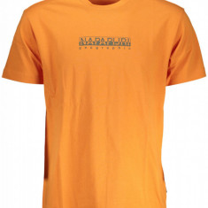 Tricou barbati cu imprimeu cu logo din bumbac portocaliu, 2XL