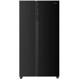 Side by side Heinner HSBS-HM532NFBKE++, Full No frost, 532 l, Functie Eco, Display Touch, Negru, Clasa E