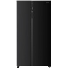 Side by side Heinner HSBS-HM532NFBKE++, Full No frost, 532 l, Functie Eco, Display Touch, Negru, Clasa E