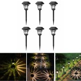 BZRSH Set 6 Lampi Solare Decorative Gradina LED 3000K Lumina Calda, Senzor Automat Amurg, IP65, 40 cm, Negru