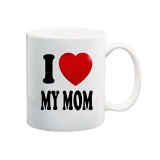 Cana alba personalizata I Love My Mom, INOVATIX&reg;. 330ml
