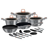 Set oale si tigai marmorate 17 piese Moonlight Edition Berlinger Haus BH 7044