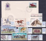 Lot filatelic Cai, Hipism &amp; Rase Cabaline / Plic FDC Islanda + Timbre Rom&acirc;nia, Polonia, Ungaria, Afganistan, Suedia, Danemarca - A991