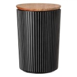 Recipient Depozitare, Model Fără Brand, Cap Lemn, Capacitate 0.9L, Negru, Oem