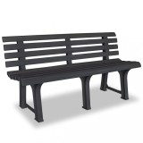 VidaXL Bancă de grădină, antracit, 145,5 cm, plastic