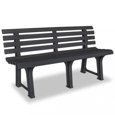 vidaXL Bancă de grădină, antracit, 145,5 cm, plastic foto