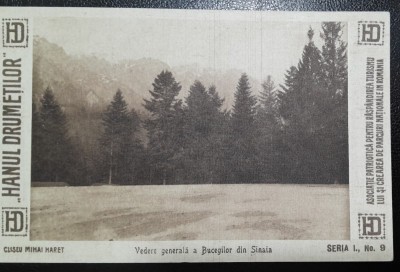 Carte postala, Vedere generala a Bucegilor din Sinaia, perioada interbelica foto
