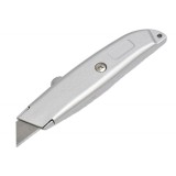 Cutter Profesional Metalic cu Lama Retractabila, Aluminiu, 16cm, Blocare Siguranta