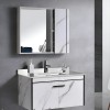 Set Mobilier pentru Baie CORFU, 80x48cm, 2 Piese, Negru si Alb ModernLight Concept