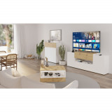 FMD Dulap TV/Hi-Fi, alb si stejar artizanal, 182x33x70,2 cm GartenMobel Dekor, vidaXL