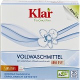 Detergent Rufe Bio Klar, Nuci de Sapun, Fara Parfum, 1.1kg, 20 spalari, Rufe Albe si Colorate, 30-95&deg;C