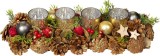 Ikebana advent naturala MagicHome cu suporturi aurii pentru lumanari, 44 cm