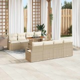 VidaXL Set de canapele pentru grădină 9 pcs Bej, crem 100 x 55 x 73 cm