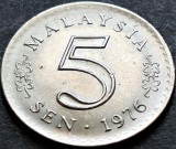 Cumpara ieftin Moneda 5 SEN - MALAEZIA, anul 1976 * cod 3936 = UNC, Asia
