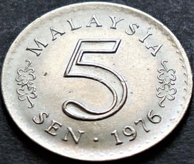 Moneda 5 SEN - MALAEZIA, anul 1976 * cod 3936 = UNC foto