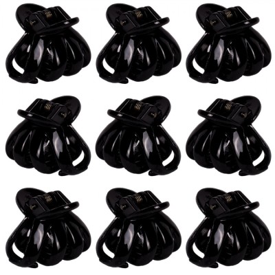 Set Clame Păr, Negru, 2.3 cm, 9 Bucăți, Plastic foto