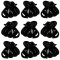 Set Clame Păr, Negru, 2.3 cm, 9 Bucăți, Plastic