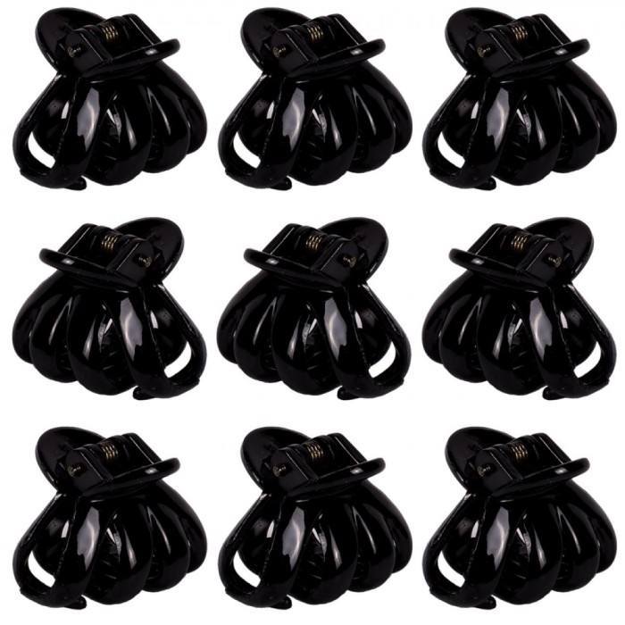 Set Clame Păr, Negru, 2.3 cm, 9 Bucăți, Plastic