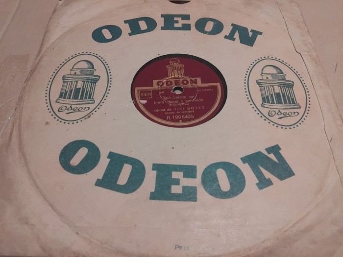 Disc patefon/gramofon Titi Botez - Sub balcon eu ti-am cantat o serenada