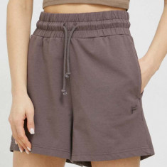 Fila pantaloni scurti femei, culoarea violet, neted, high waist