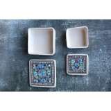 Set 2 recipiente din ceramica patrate Azzurro