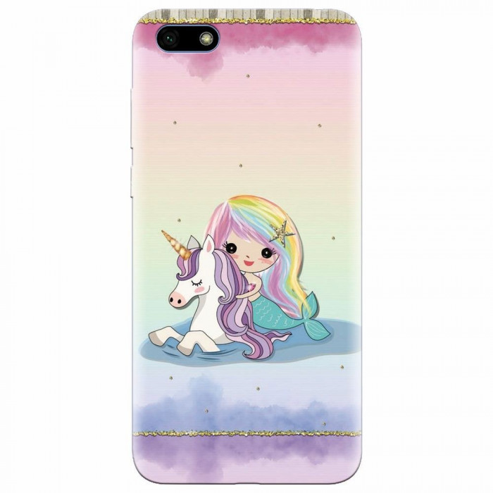 Husa silicon pentru Huawei Y5 Prime 2018, Mermaid Unicorn Play