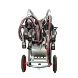 Aparat de muls bovine Melasty cu cadru galvanizat 2 posturi si loc pentru un bidon, pompa vacuum ulei