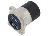 Adaptor USB A soclu x2 CLIFF, USB 3.0 19x24mm