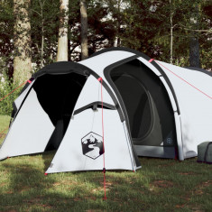 vidaXL Cort de camping 4 persoane, alb, 360x135x105 cm, tafta 185T