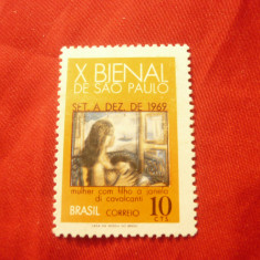 Serie Brazilia 1969 - Expozitie Pictura Sao Paulo , 1 valoare