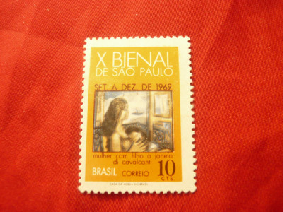 Serie Brazilia 1969 - Expozitie Pictura Sao Paulo , 1 valoare foto