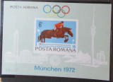 ROMANIA 1972 - LP 789 , SPORT , CALARIE ,OLIMPIADA MUNCHEN, COLITA NESTAMPILATA