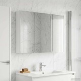 vidaXL Dulap cu oglindă pentru baie Alb 103,5 x 15,5 x 70 cm 889271