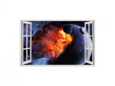 Autocolant decorativ, Fereastra, Planete, Multicolor, 83 cm, 187ST foto