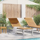 VidaXL Șezlong Gri 200x55x35 cm Lemn masiv de tec