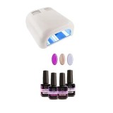 Cumpara ieftin UV/LED - set practică sclipici mic, 4X15ml + lampă UV cu 4 becuri albe, Christel
