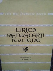C. D. Zeletin (trad.) - Lirica renasterii italiene (Editia: 1966) foto