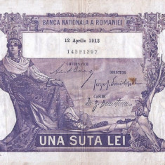 REPRODUCERE bancnota 100 lei 12 aprilie 1913 Romania