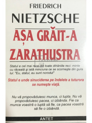 Friedrich Nietzsche - Așa grăit-a Zarathustra (editia 1996) foto