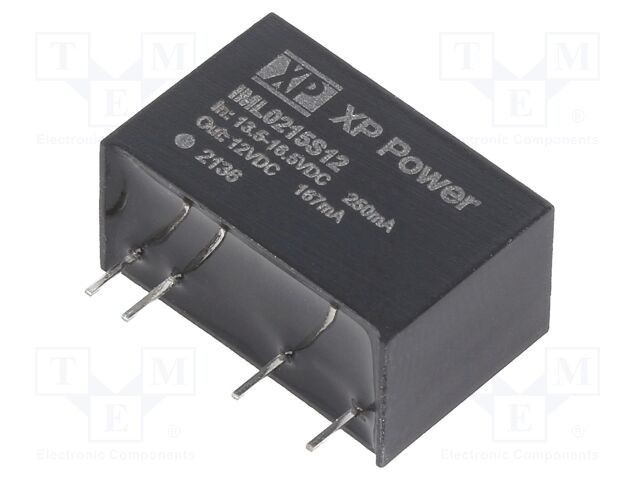 Convertor DC/DC 2W XP POWER 13,5-16,5VDC la 12VDC 167mA