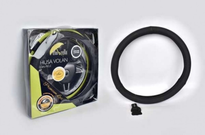 Husa volan piele naturala- Negru Umbrella
