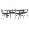 VidaXL Set de sufragerie de grădină 5 piese neagră Sticlă Poly Rattan 3334502