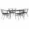 vidaXL Set de sufragerie de grădină 5 piese neagră Sticlă Poly Rattan 3334502