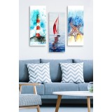 Set tablouri canvas (3 bucati) MDF0023 Multicolor 70x50 cm